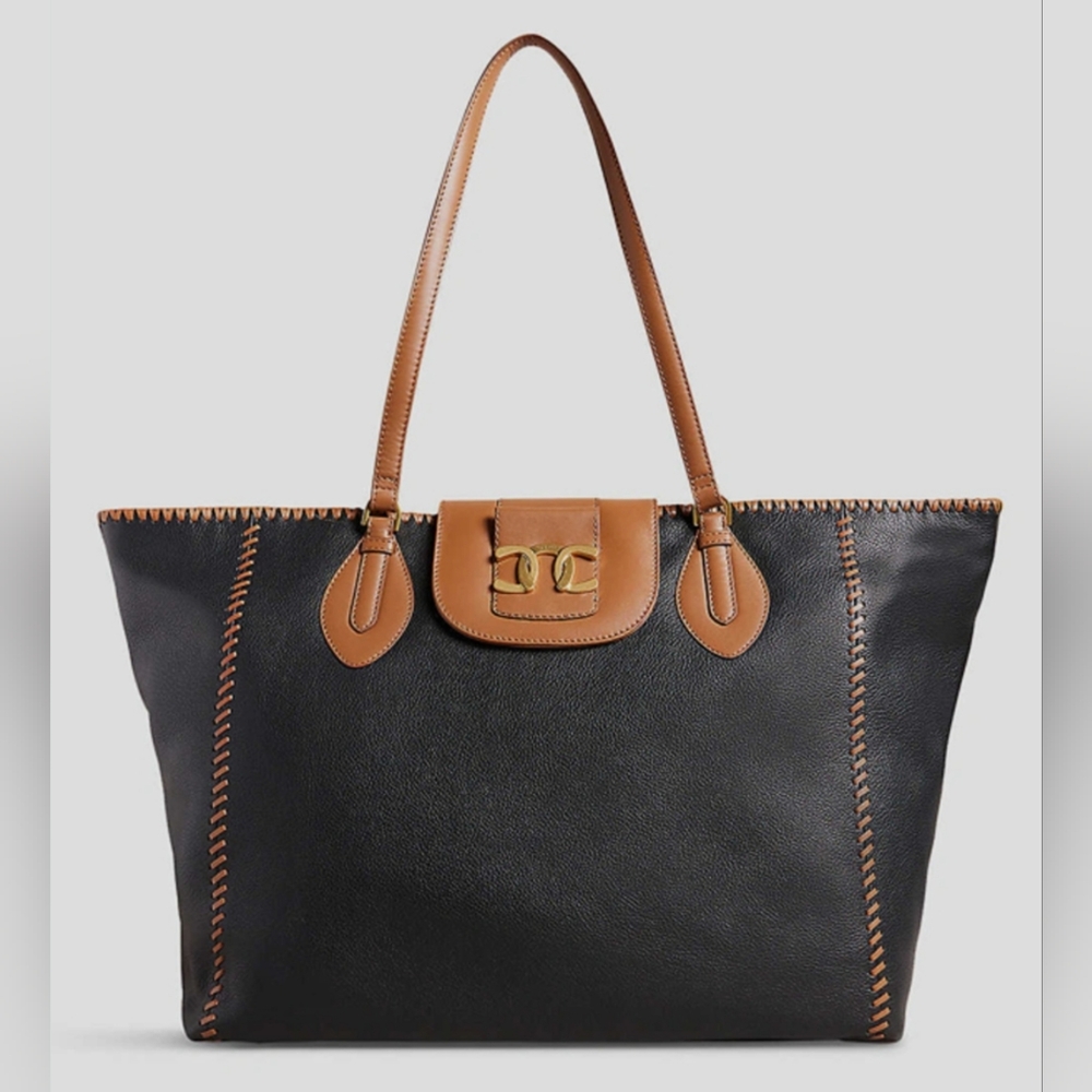 Ted Baker Edali Large All Leather Tote Bag Beautiful Whipstitch Detail